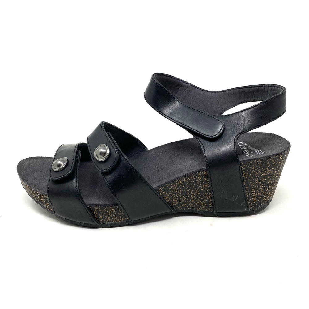 Dansko SAVANNAH BLACK WAXY BURNISHED Sandals
